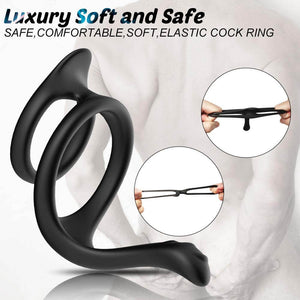 Wearable Flexible Silicone Penis Cock Ring with Anal Stimulator-ZhenDuo Sex Shop-ZhenDuo Sex Shop