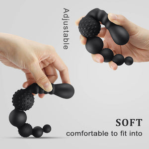 Jiuuy Soft Silicone Bead Butt Plug Anal Dilator for Adult Sex Toys