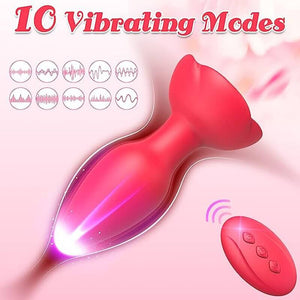 Rose Anal Vibrator Remote Control Butt Plug-ZhenDuo Sex Shop-ZhenDuo Sex Shop