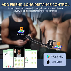 APP Bluetooth Prostate Vibrator Testicle Massage Penis Ring Sex Toy for Men-ZhenDuo Sex Shop-ZhenDuo Sex Shop