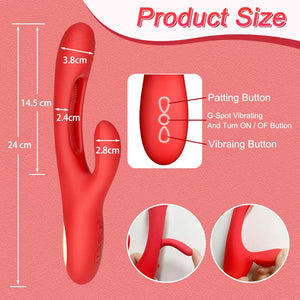 Rabbit Flapping Vibrator with 7 Vibration 7 Flapping Modes, Clit Nipple G Spot Stimulation