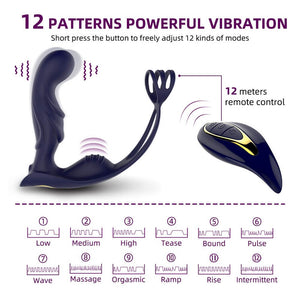 Remote Prostate Massager Joggling Vibrating with Penis Ring for Men-ZhenDuo Sex Shop-ZhenDuo Sex Shop