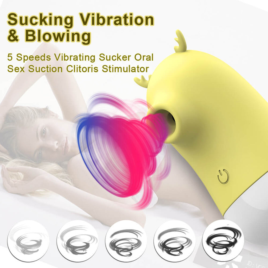 Safiman 2 in 1 Oral Tongue Clitoris Stimulator Nipple Clit Sucker Vibrator-ZhenDuo Sex Shop-ZhenDuo Sex Shop