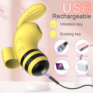 Powerful Vagina Sucking Bee Vibrator Clitoris Vacuum Stimulator Female Suction Vibrating Massager