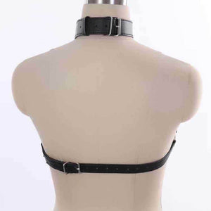 Women Leather Chain Lingerie ,Open Bust Body Harness Breast String Bra,Women's Sexy Clubwear,BDSM Bondage Restraints Strap