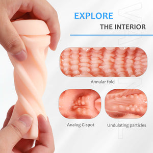 FEIHAN Male Masturbator Cup Vacuum Pressure Sucking Silicone Vagina Pussy Pocket Stroker