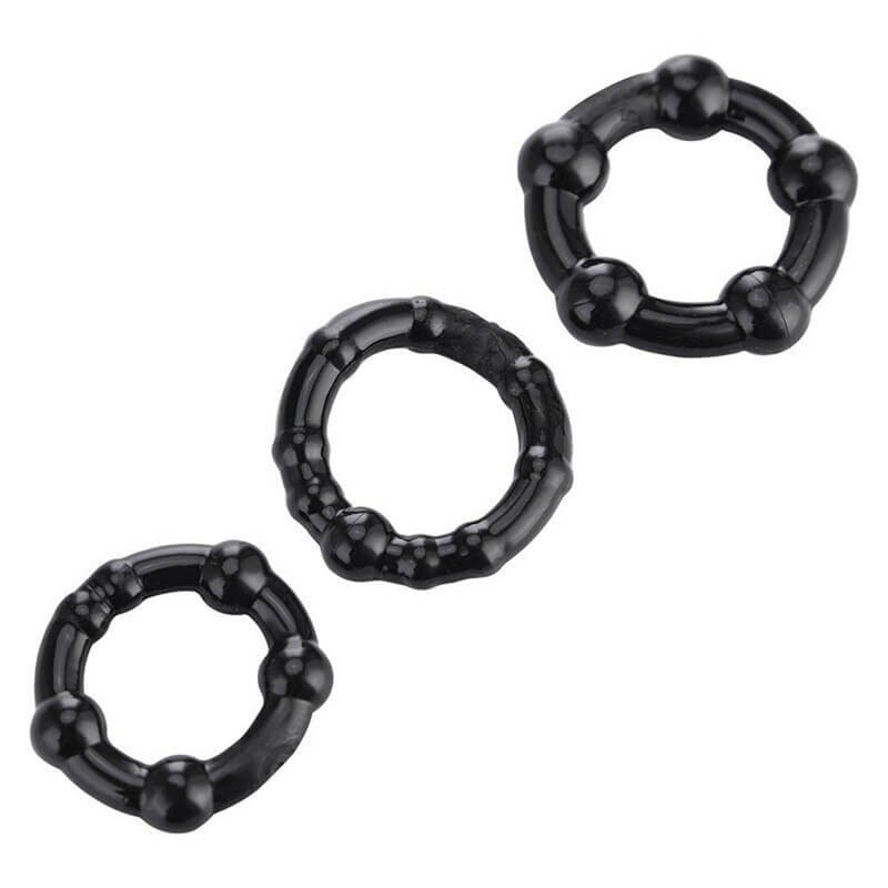 Silicone Bead Penis Ring Male Delay Ejaculation Lasting Erection Toy for Men 3Pcs-ZhenDuo Sex Shop-ZhenDuo Sex Shop