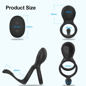 Wireless Remote Control Cockring Penis Ring with Vibration & Anal Stimulation-ZhenDuo Sex Shop-ZhenDuo Sex Shop