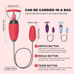 Double Head Stimulation Tongue Vibrators for Women Clitoris Sucking Vibrator Nipple Sucker