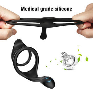 Wearable Flexible Silicone Penis Cock Ring with Anal Stimulator-ZhenDuo Sex Shop-ZhenDuo Sex Shop