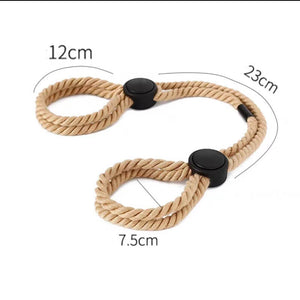 Cotton Rope Handcuffs Ankle Cuff BDSM Sex Restraints Bondage Fetish-ZhenDuo Sex Shop-tan-ZhenDuo Sex Shop