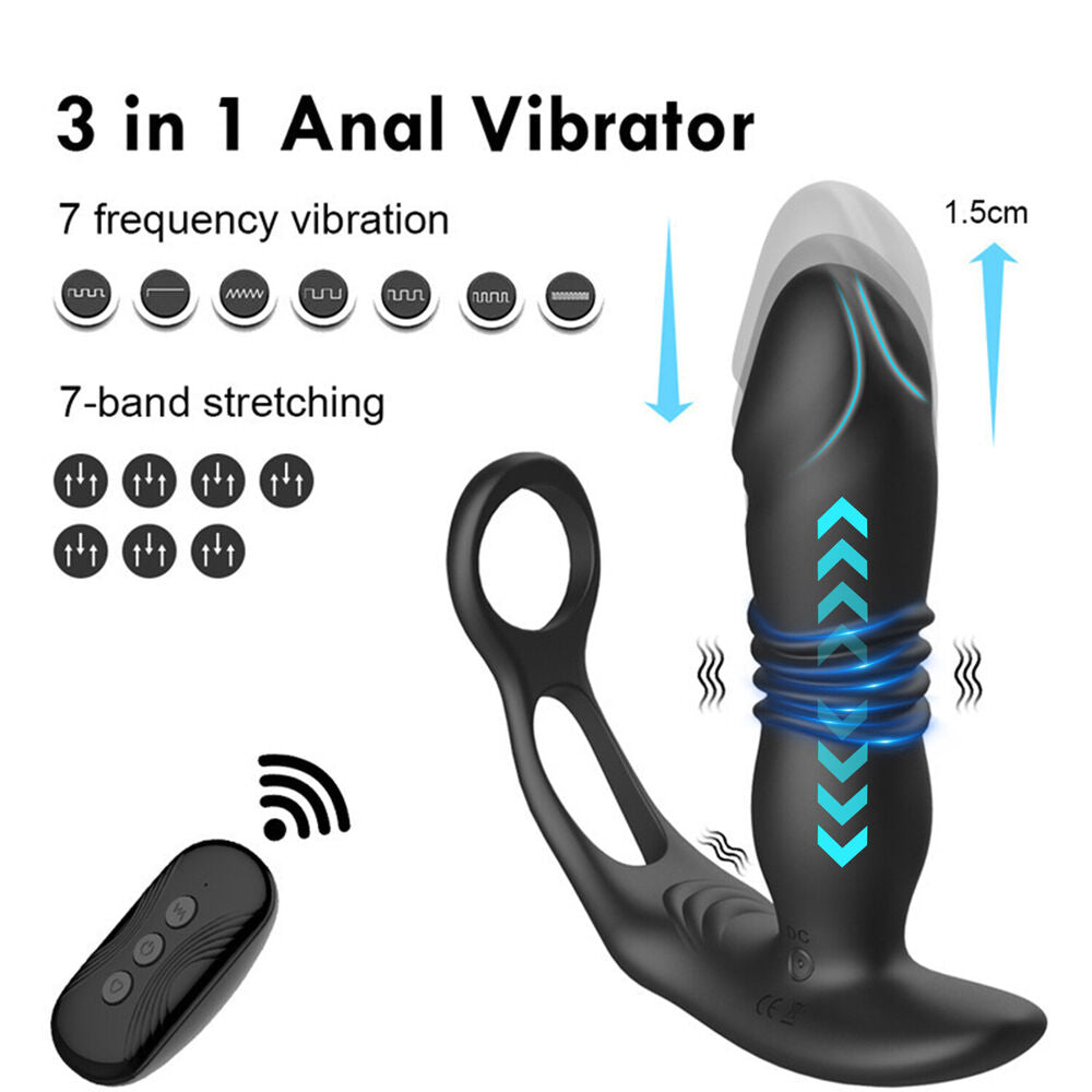 Remote Control Telescopic Silicone Prostate Massager Anal Vibrator ZhenDuo Sex Shop Remote Control Telescopic Silicone Prostate Massager Anal Vibrator ZhenDuo Sex Shop