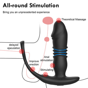 Remote Control Telescopic Silicone Prostate Massager Anal Vibrator-ZhenDuo Sex Shop-ZhenDuo Sex Shop