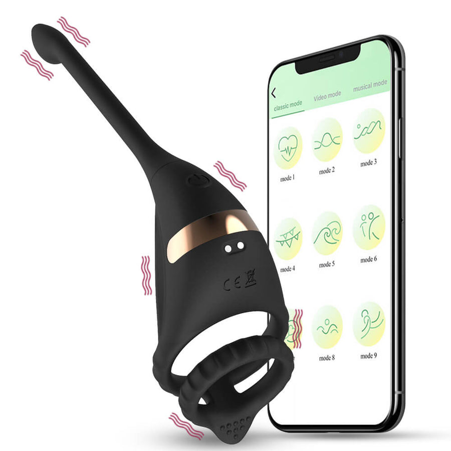 Dragon Knight Mobile Phone Remote Control Thrust Prostate Stimulator Testicle Massager Cockring-ZhenDuo Sex Shop-ZhenDuo Sex Shop