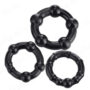 Silicone Bead Penis Ring Male Delay Ejaculation Lasting Erection Toy for Men 3Pcs-ZhenDuo Sex Shop-ZhenDuo Sex Shop