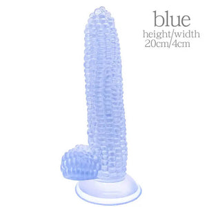 Silicone Corn Cob Dildo 6 Inch with Suction Cup Multiple Colors