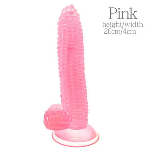 Silicone Corn Cob Dildo 6 Inch with Suction Cup Multiple Colors