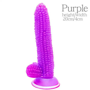 Silicone Corn Cob Dildo 6 Inch with Suction Cup Multiple Colors