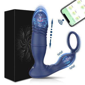 Wireless Remote Vibrating Thrusting Prostate Massager Stimulator Bluetooth APP for Men Gay-ZhenDuo Sex Shop-blue-ZhenDuo Sex Shop