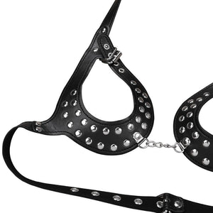 Women Open Cup Adjustable Wetlook Body Harness Bra Belt-ZhenDuo Sex Shop