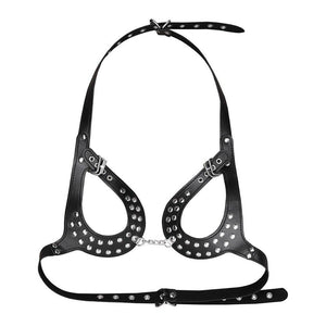 Women Open Cup Adjustable Wetlook Body Harness Bra Belt-ZhenDuo Sex Shop