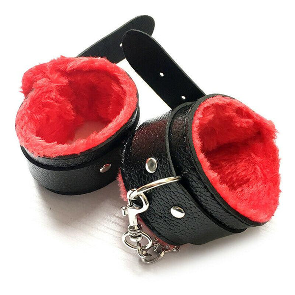BDSM Couple Strap-On Sex PU Leather Bondage Handcuffs-ZhenDuo Sex Shop