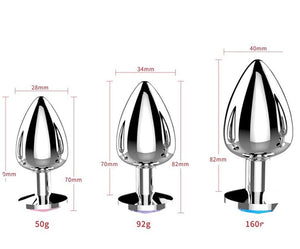 JiuAi Crystal Diamond Steel Anal Plug 3 Sizes-anal plug-ZhenDuo Sex Shop