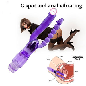 Dual Penetrator Vibe with Anal Beads-ZhenDuo Sex Shop