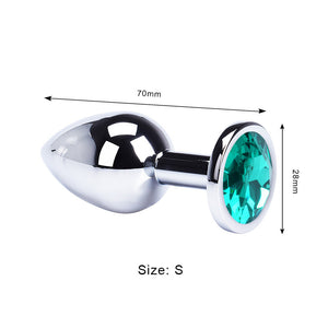 Fox Tail Anal Plug Butt Plug Metal Adult Products Anal Sex Toys for Woman Couples Men Adults Games Sex Shop Toys For Adults18-butt plug-ZhenDuo Sex Shop-Green crystal-ZhenDuo Sex Shop