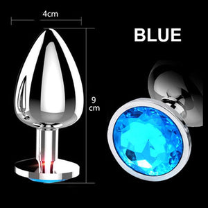 JiuAi Crystal Diamond Steel Anal Plug 3 Sizes-anal plug-ZhenDuo Sex Shop