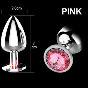 JiuAi Crystal Diamond Steel Anal Plug 3 Sizes-anal plug-ZhenDuo Sex Shop