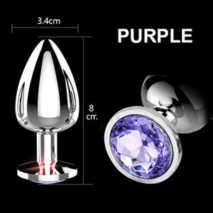 JiuAi Crystal Diamond Steel Anal Plug 3 Sizes-anal plug-ZhenDuo Sex Shop