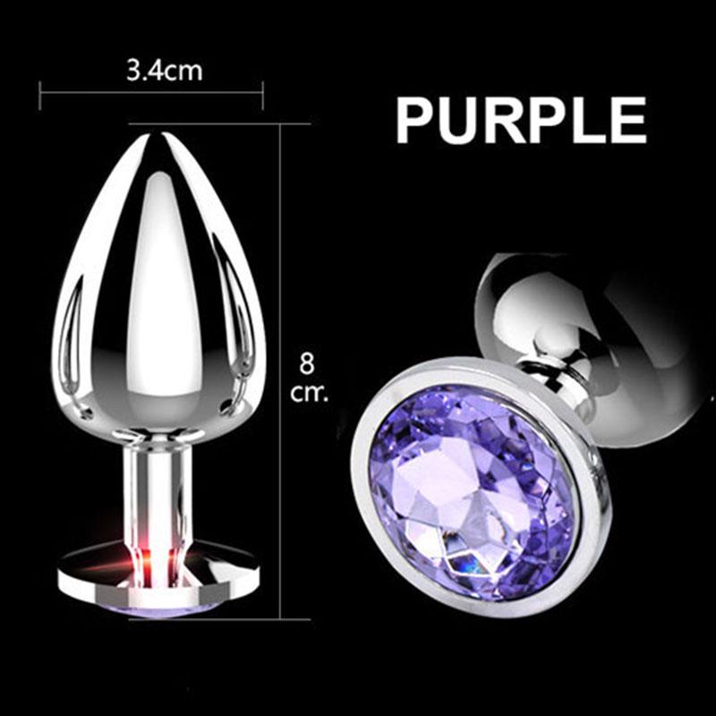 JiuAi Crystal Diamond Steel Anal Plug 3 Sizes-anal plug-ZhenDuo Sex Shop