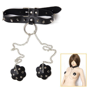 PU Leather Bondage Restraint Nipples BDSM Toy-ZhenDuo Sex Shop