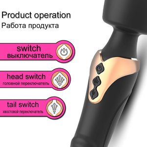 Powerful Dildos Vibrator Dual motor silicone large size Wand G-Spot Massager Sex Toy For Couple Clitoris Stimulator for Adults-dildo-ZhenDuo Sex Shop-ZhenDuo Sex Shop