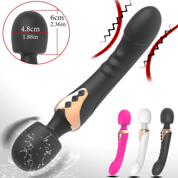 Powerful Dildos Vibrator Dual motor silicone large size Wand G-Spot Massager Sex Toy For Couple Clitoris Stimulator for Adults-dildo-ZhenDuo Sex Shop-ZhenDuo Sex Shop