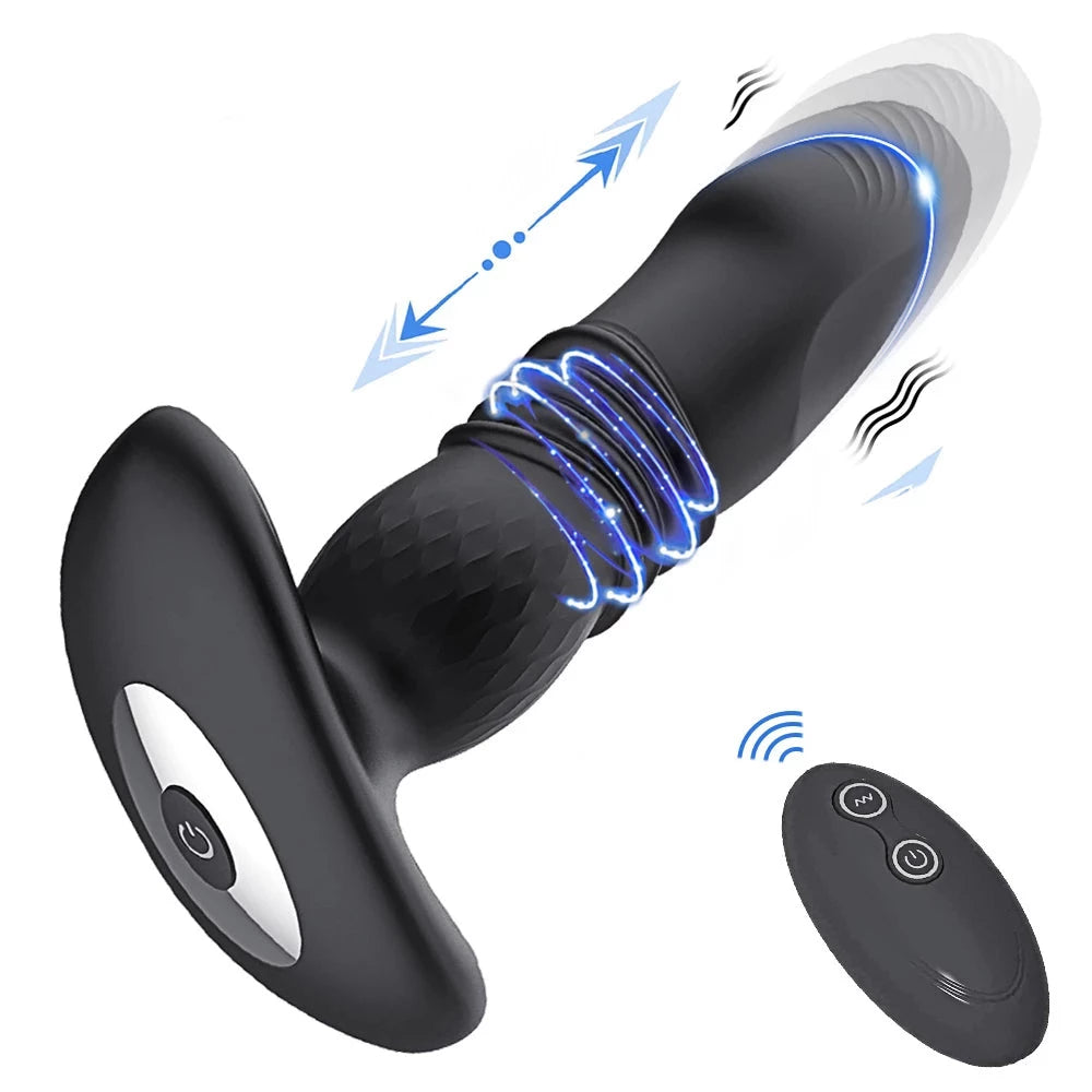 Telescopic Vibrating Butt Plug Anal Vibrator Wireless Remote Sex Toys picture picture