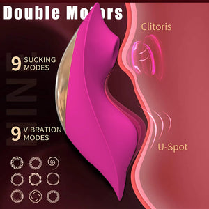 Wearable Sucking Vibrator 9 Mode Remote Control Sucker Vibrator Vagina Clitoris Stimulator Double motor Oral Sex Toys for Women-vibrator-ZhenDuo Sex Shop-ZhenDuo Sex Shop