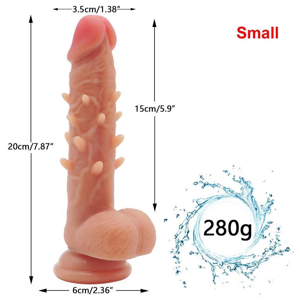 Women Gay Realistic Silicone Barbed Suction Cup Dildo - ZhenDuo