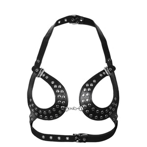 Women Open Cup Adjustable Wetlook Body Harness Bra Belt-ZhenDuo Sex Shop