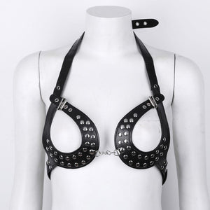 Women Open Cup Adjustable Wetlook Body Harness Bra Belt-ZhenDuo Sex Shop