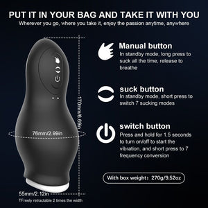 Masturbator for Men Automatic Sucking Male Machine Oral Vaginal Penis Vibrator Sex Toy for Men Masturbation Cup Blowjobs Machine-masturbator-ZhenDuo Sex Shop-ZhenDuo Sex Shop