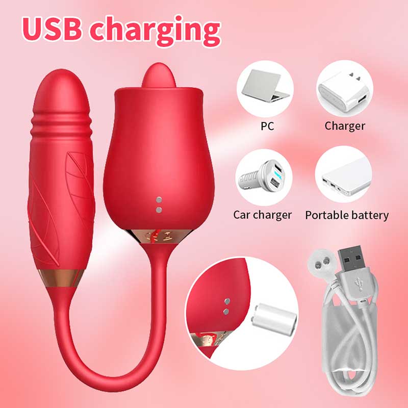 10 Frequencies Double Head Rose Toy Vibrator w/ Thrusting Dildo ZhenDuo Sex Shop 10 Frequencies Double Head Rose Toy Vibrator w/ Thrusting Dildo ZhenDuo Sex Shop