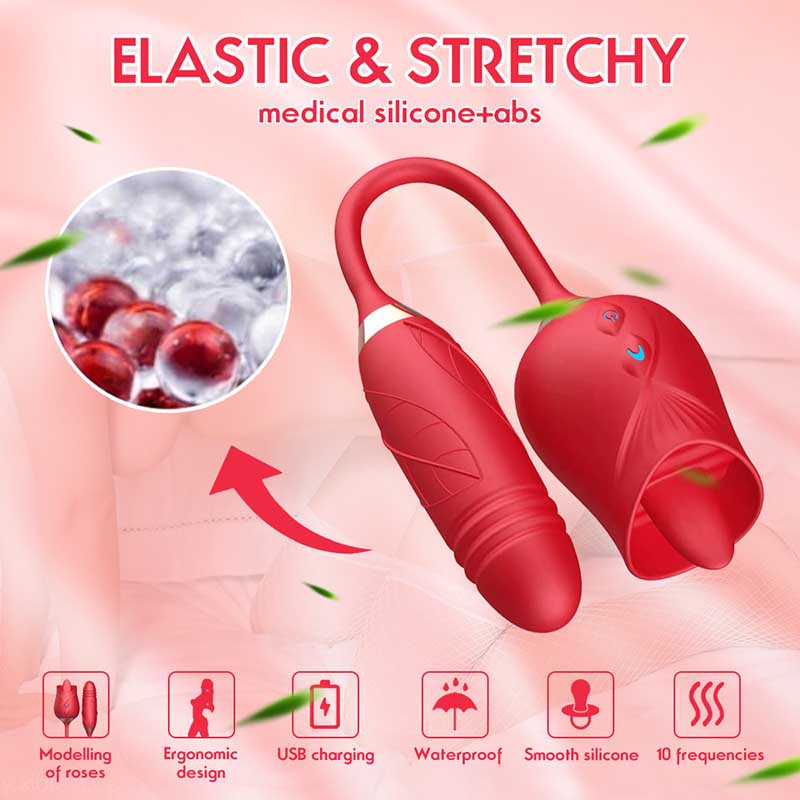 10 Frequencies Double Head Rose Toy Vibrator w/ Thrusting Dildo ZhenDuo Sex Shop 10 Frequencies Double Head Rose Toy Vibrator w/ Thrusting Dildo ZhenDuo Sex Shop